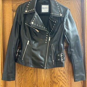 Chelsea DeBoer Studded Leather Moto Jacket